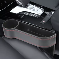 universal car seat gap storage box car organizer leather seat gap slit box with charging hole phone bottle keys card holder box