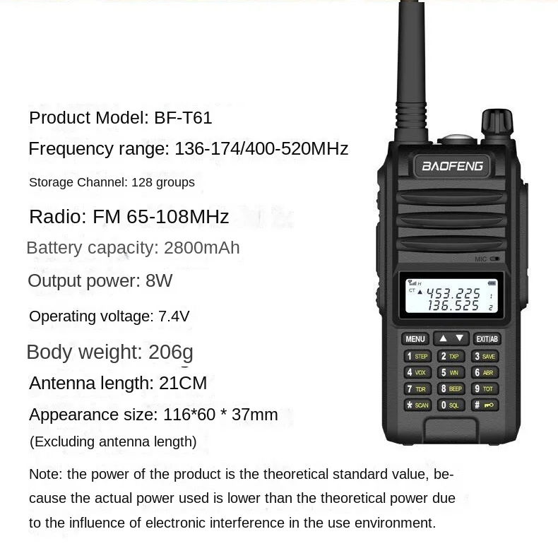 Baengbf-a58s Walkie-talkie UV Two-section High-power Walkie-talkie for Civil Use