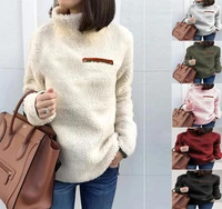 2022 autumn and winter fashion zipper turtleneck warm womens top sweater