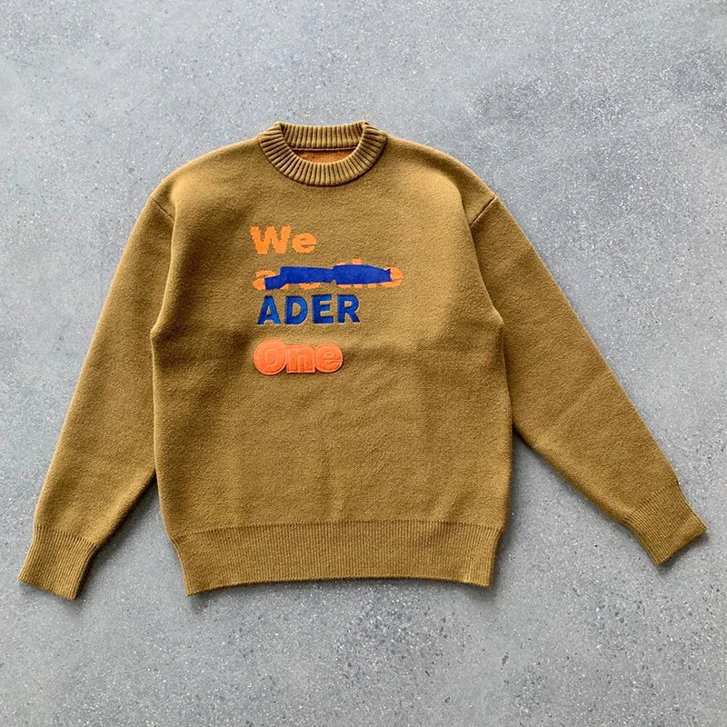 Женский трикотажный свитер 2021 персиковый большого размера с вышивкой в виде