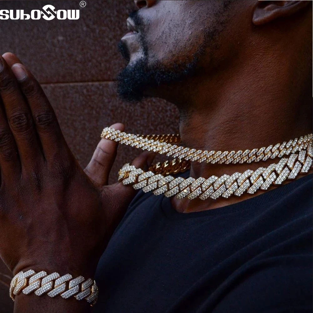 Ожерелье из кубинской цепи Майами для мужчин и женщин украшение с закрепленными