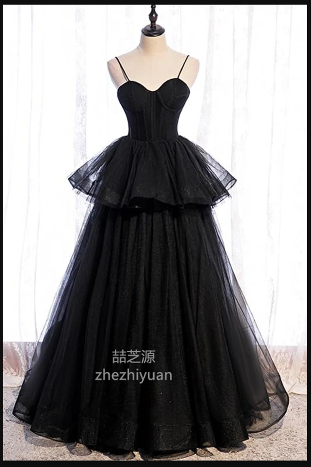 

Suitable Dresses Real Images Spaghetti Straps Multi-Layers Sashes Ball Gown Prom Evening Dresses With Lace-Up Cheaper