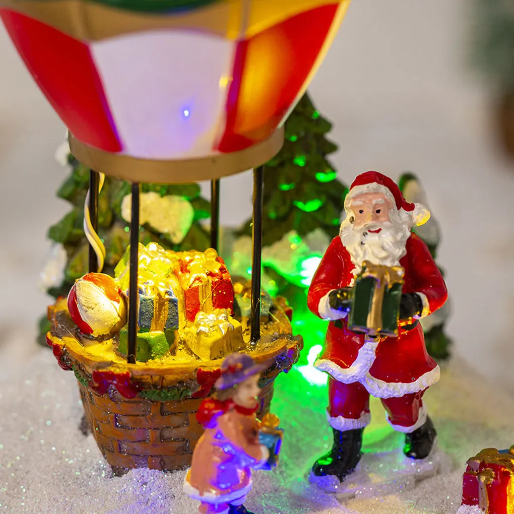 

Christmas Glowing Figurine Gift Small Size Interesting Battery-powered Xmas Decoration Table Decor Holiday Statue