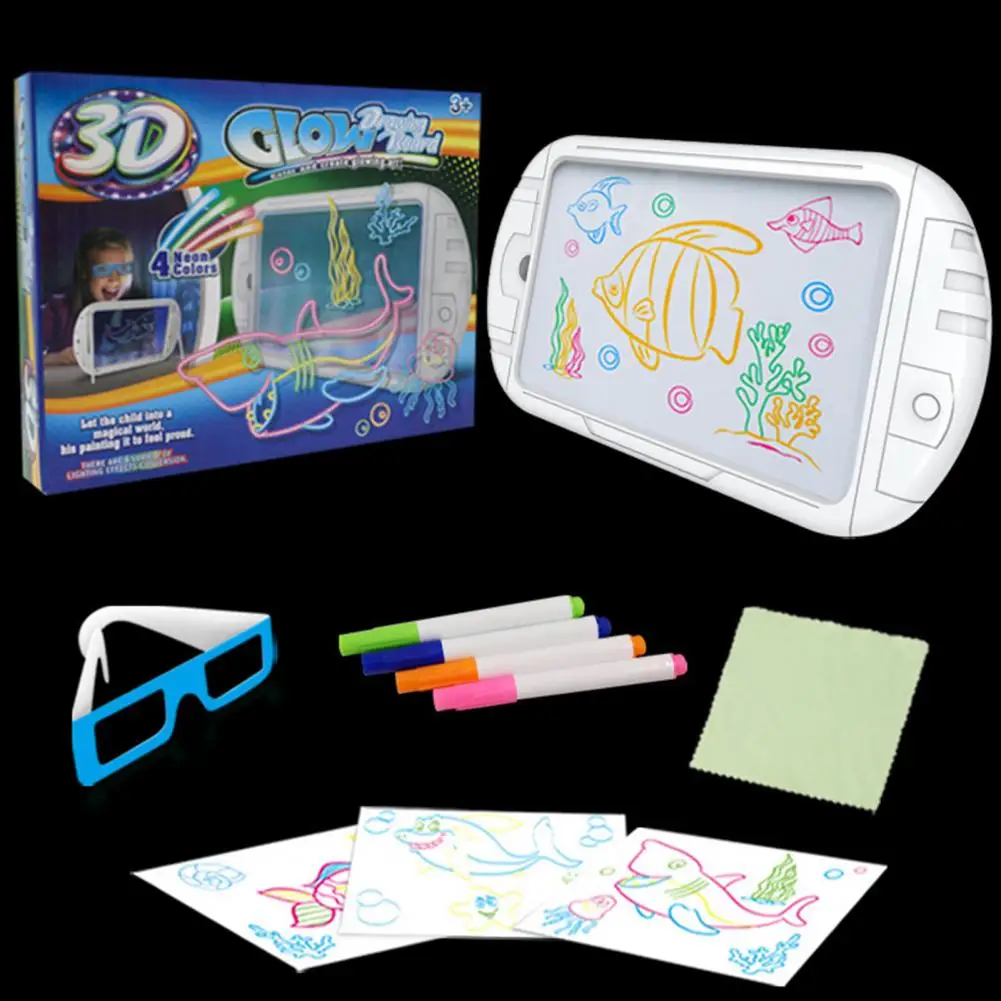 

1 Set Versatile 3D Fluorescence Writing Painting Board Graffiti Board Copying Paper Improve Hands-on Ability