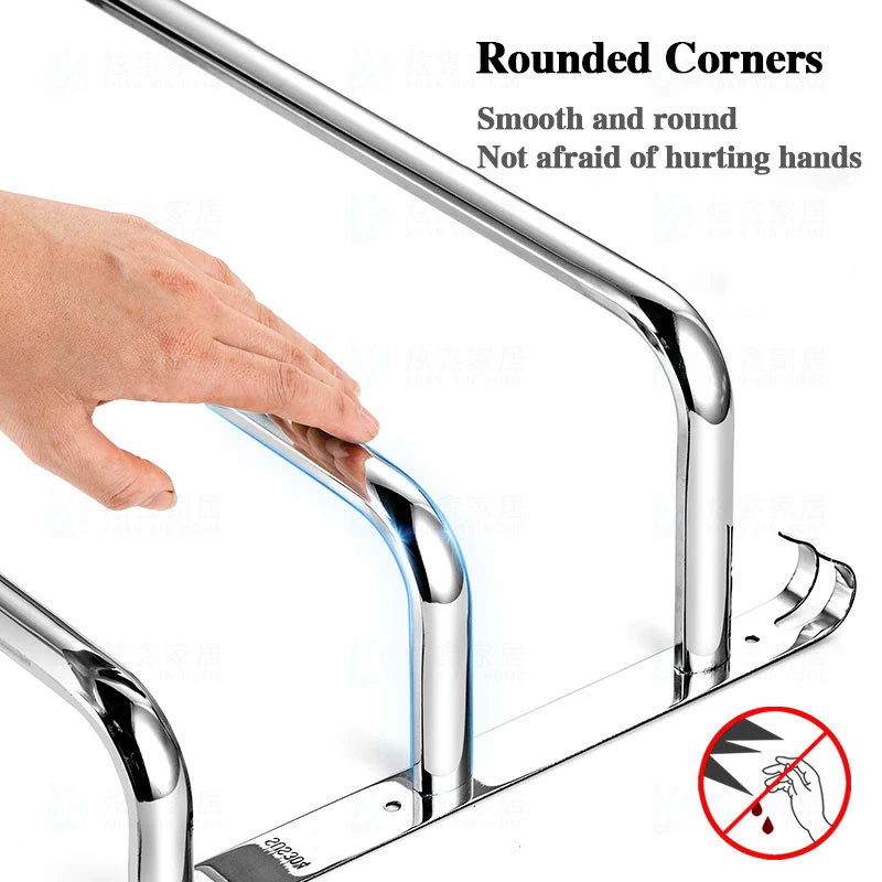 bathroom towel holder stainless steel shower room rack single rod layer wall mounted multilayer commonly used hanger with hook free global shipping