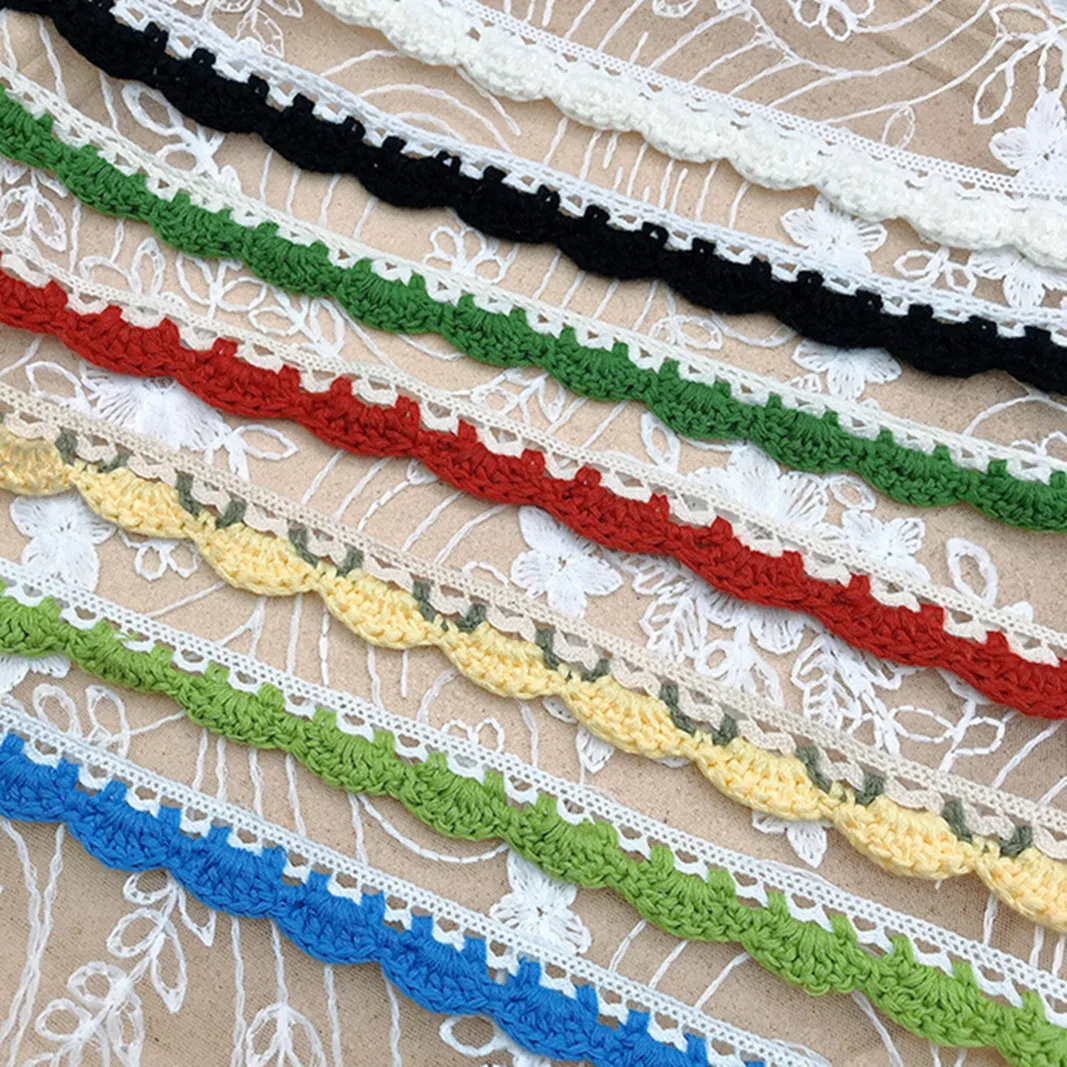 3 ярда цветная хлопковая кружевная ткань для шитья одежды декоративная вязаная