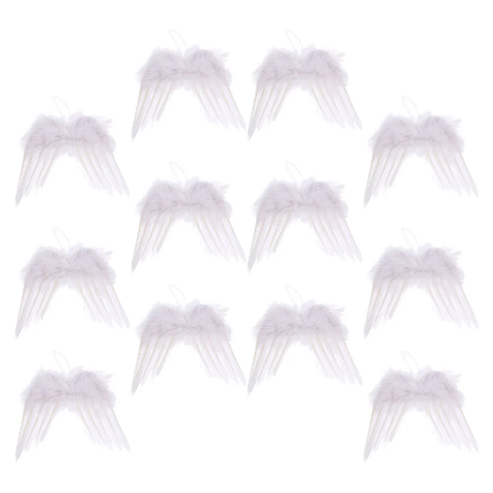

12pcs Wing Hanging Decoration Christmas Wing Pendant Xmas Tree Pendants for Home Festival