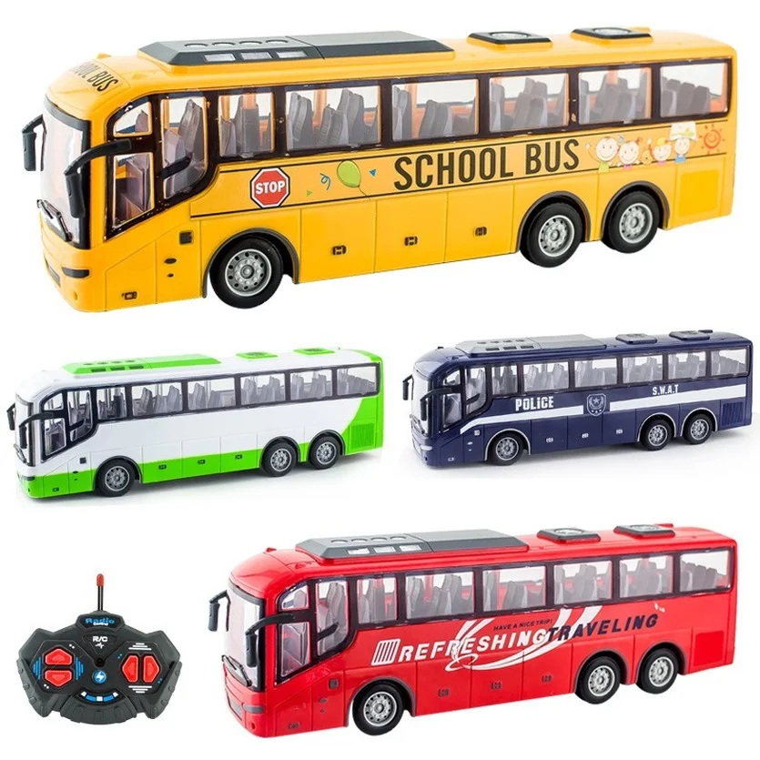 

Hot Kids Toy Rc Car Remote Control School Bus with Light Tour Bus 2.4G Radio Controlled Electric Car Machine Toy for Children D8