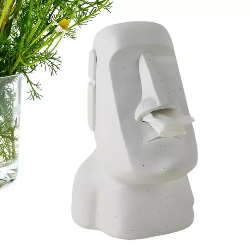 

Moai Tissue Box Holder Easter Island Moai Sculpture Tissue Box Creative Face Tissue Case Organizer Dispenser For Car Home