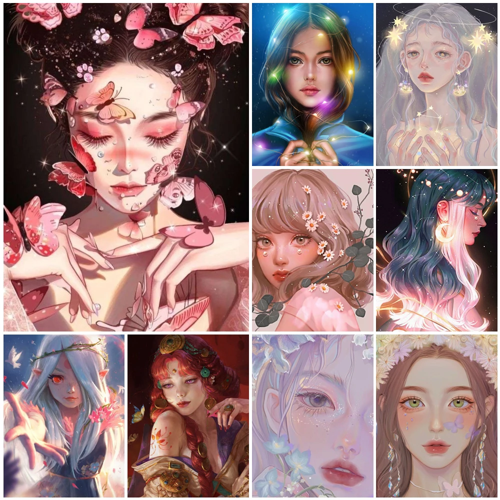 

5D Diamond Painting Beautiful Girl Full DIY Diamond Mosaic Rhinestone Embroidery Cross Stitch Kit DIY Gift Home Decor
