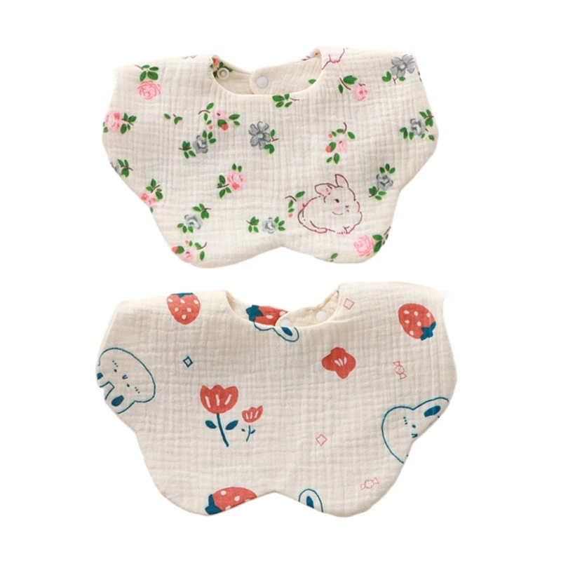 

2pcs Absorbent Scarves Adjustable Bibs Trendy Drool Bibs with Strong Absorbency H37A