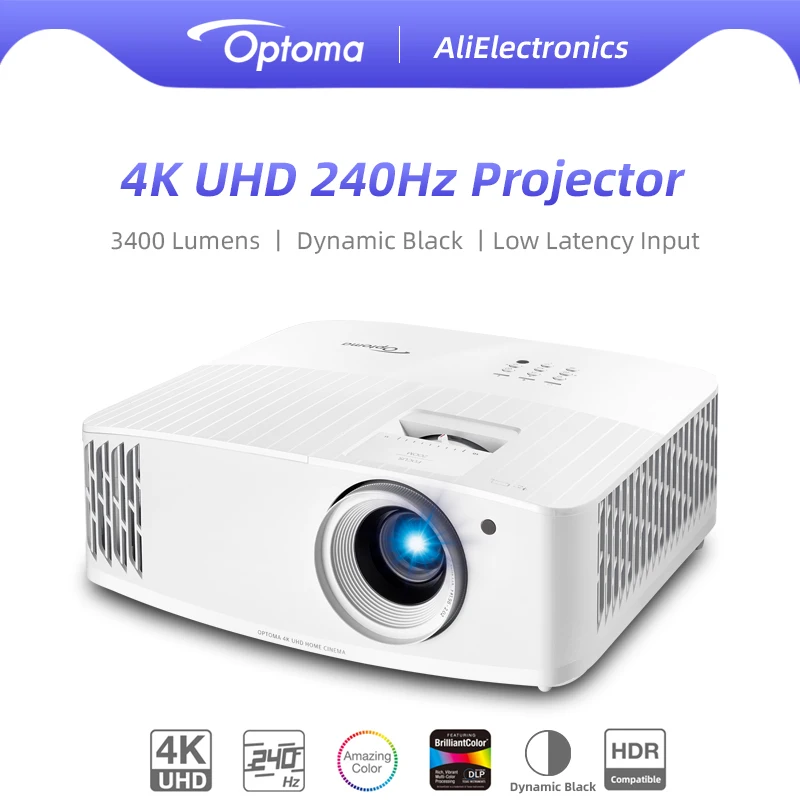 Проектор Optoma 4K 3840x2160 240 Гц Частота обновления для игр 3D HDR ...
