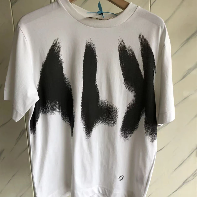 

1017 ALYX 9SM белые футболки с принтом 1:1 высококачественный графический логотип Alyx Phantom с коротким рукавом