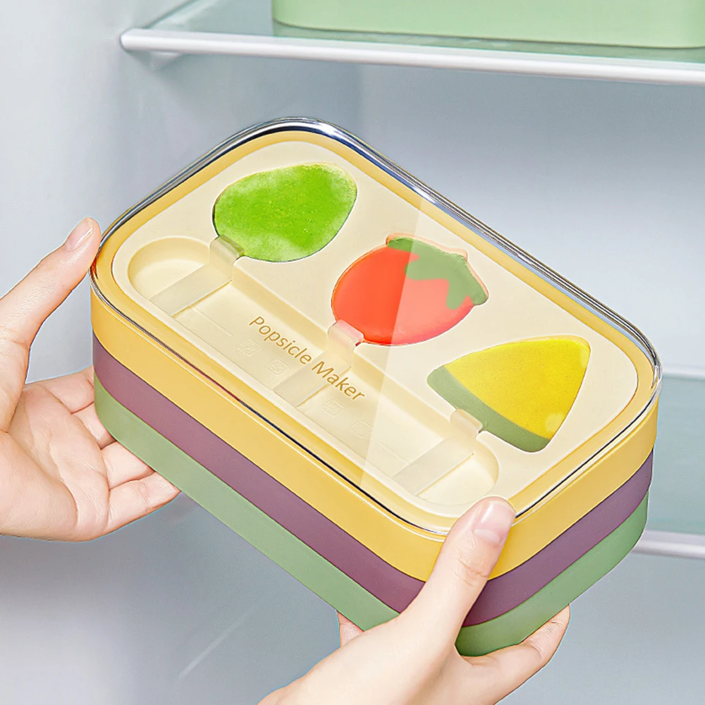 

Silicone Ice Cream Mold with Lid Avocado Strawberry Watermelon Shape Popsicle Mold DIY Fruit Popsicle Tool Chocolate Mold Summer