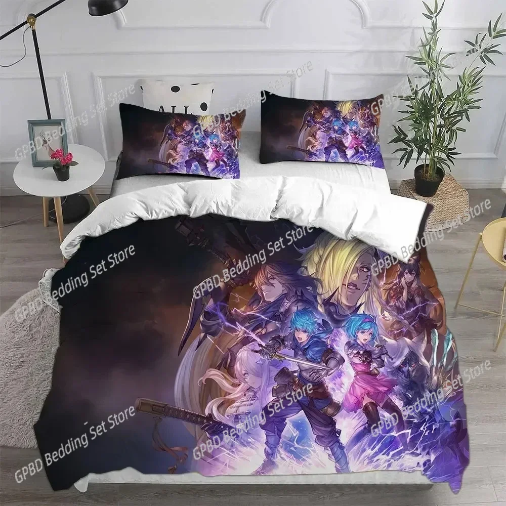 Фото Роскошные новые комплекты постельного белья Granblue Fantasy с 3D принтом, одеяло, пододеяльник, наволочка для детей и взрослых, домашний текстиль №2
