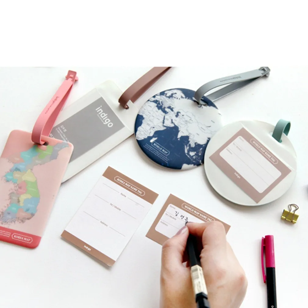 

Suitcase Identifier Label Traveler Accessories Travel Luggage Tag Map Silica Gel Suitcase Id Address Holder Baggage Boarding Tag