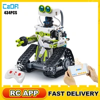 cada app rc robots model building blocks 434pcs programming remote control robot car moc bricks toys for children gift