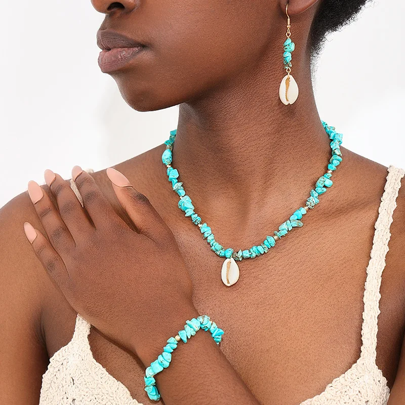 3 шт. богемные ювелирные изделия Аксессуары женские бирюзовые серьги браслет