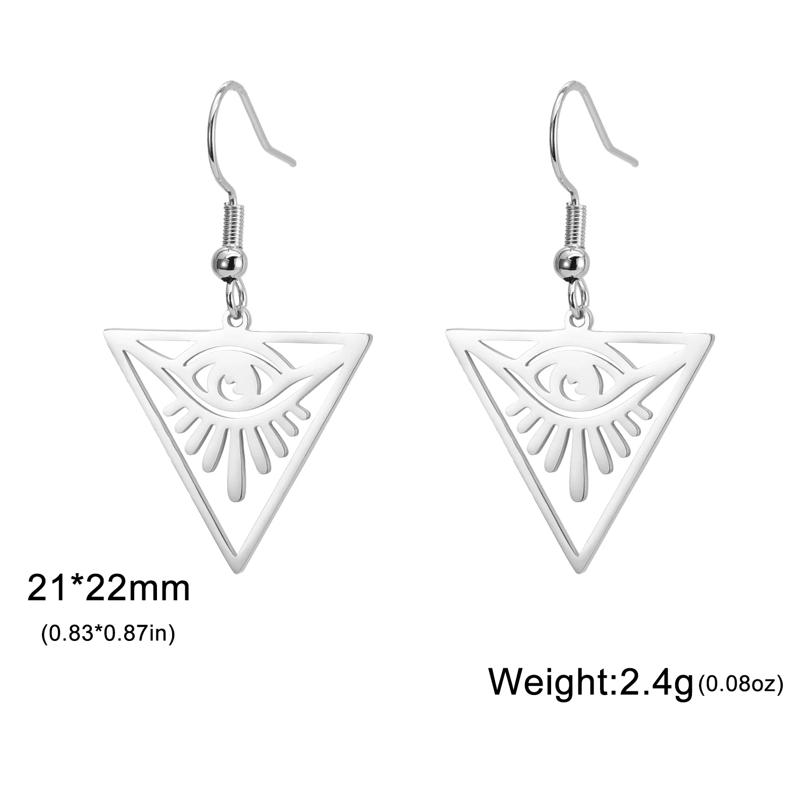 LIKGREAT Винтажные серьги с треугольным глазом Бога для женщин защитный Амулет из