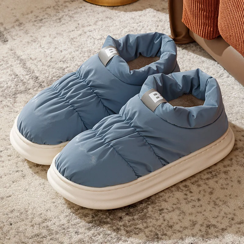 

Меховые тапочки Bebealy женские, теплые зимние водонепроницаемые тапочки для дома, на толстой подошве, противоскользящие, для улицы