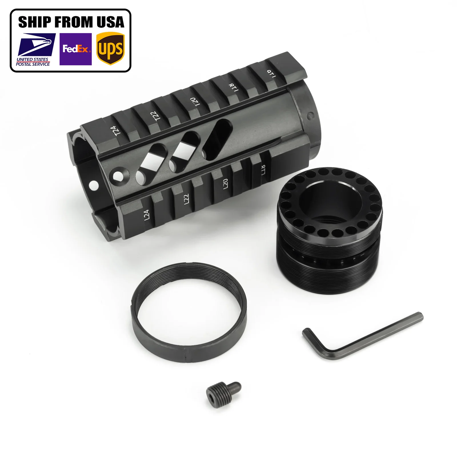 

4"L Super Slim Mlok Handguard AR15 Picatinny Quad Rail Aluminum Barrel Nut Free Float Airsoft Scope Mount Accessories M4 M16