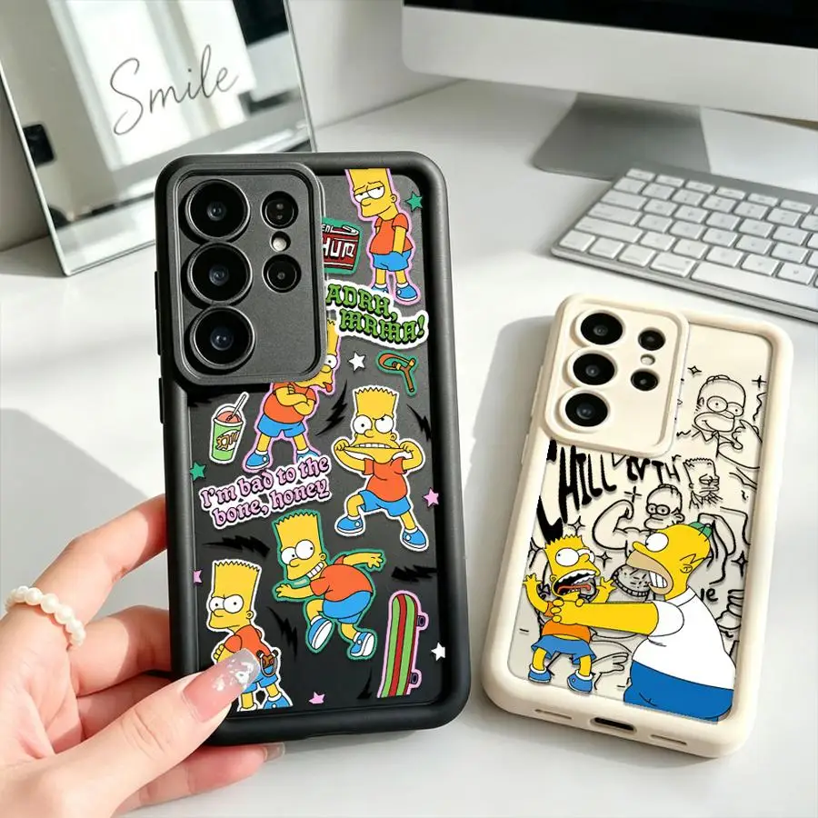 Фото Чехол для Samsung Galaxy S26 S21 S25 S20 FE S22 Plus S24 Ultra Note 20 Ultra S23, чехол для телефона с крутым рисунком S-Simpsons №1