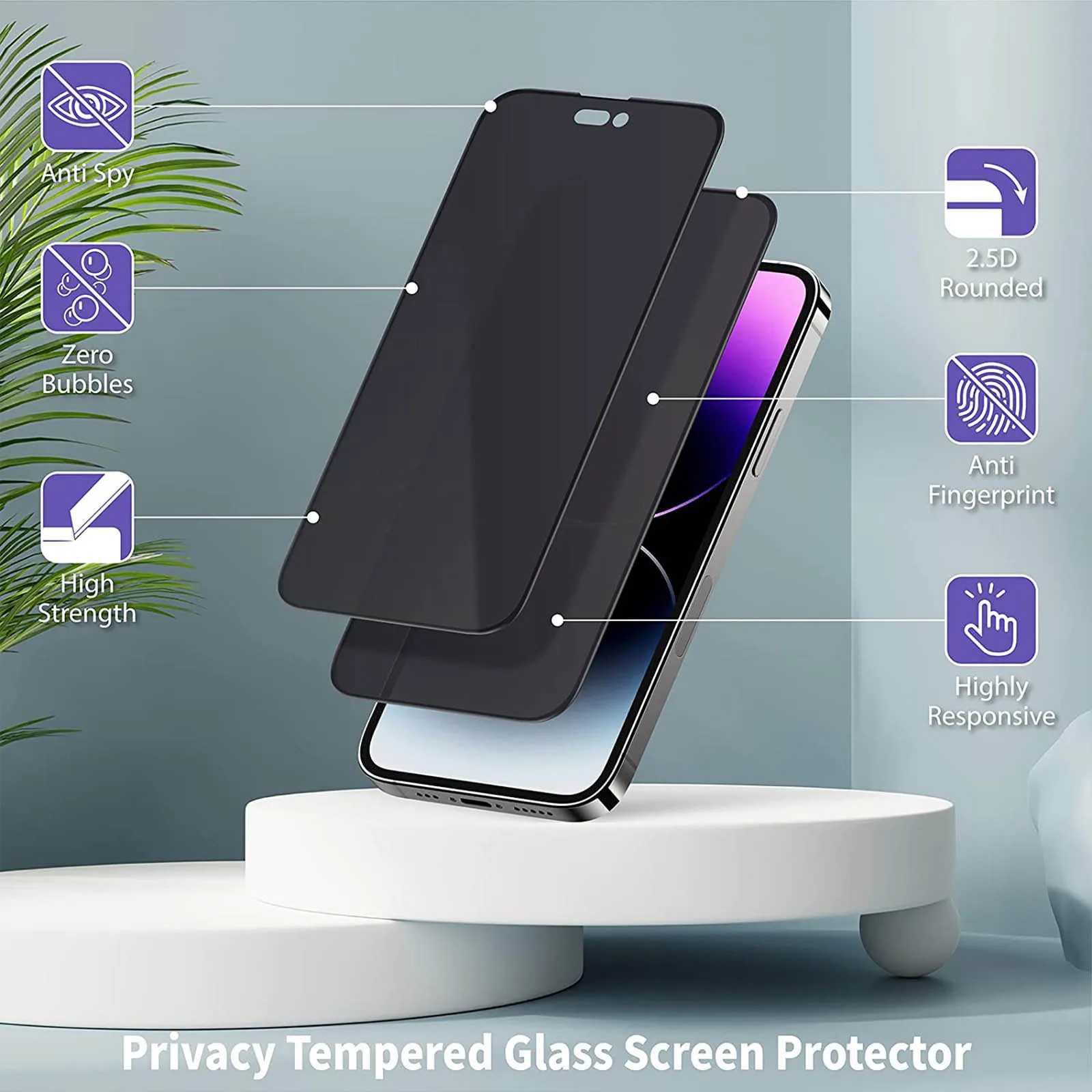 1-3Pcs Full Cover Anti Spy Screen Protector For iPhone 14 13 12 11 Plus Pro Max Mini XS XR X 9H Privacy Dark Tempered Glass Film