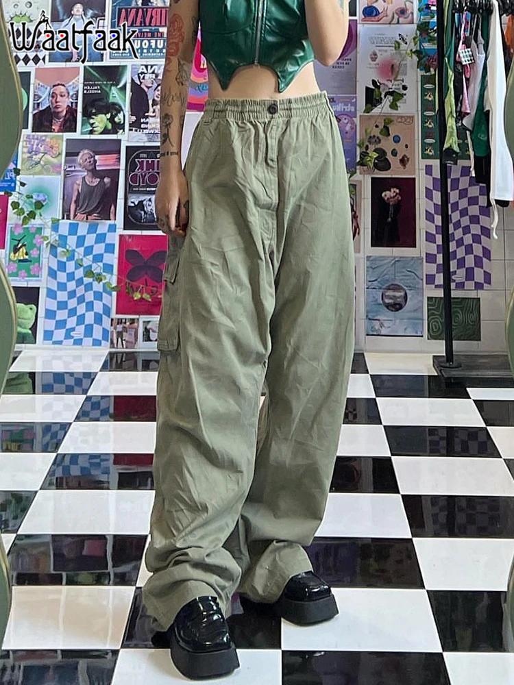 

Винтажные брюки-карго с высокой талией, свободного покроя