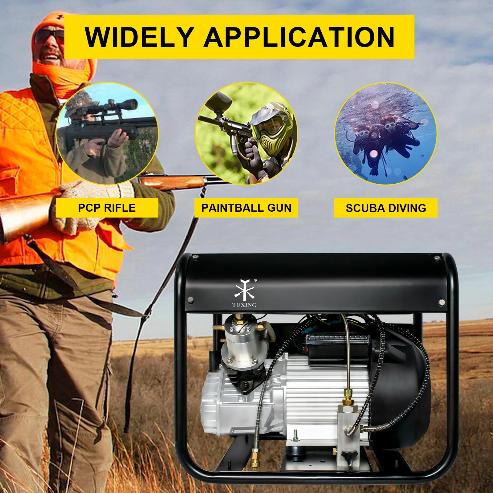 TUXING TXED012 300Bar PCP Воздушный компрессор 4500Psi Компрессор высокого давления с