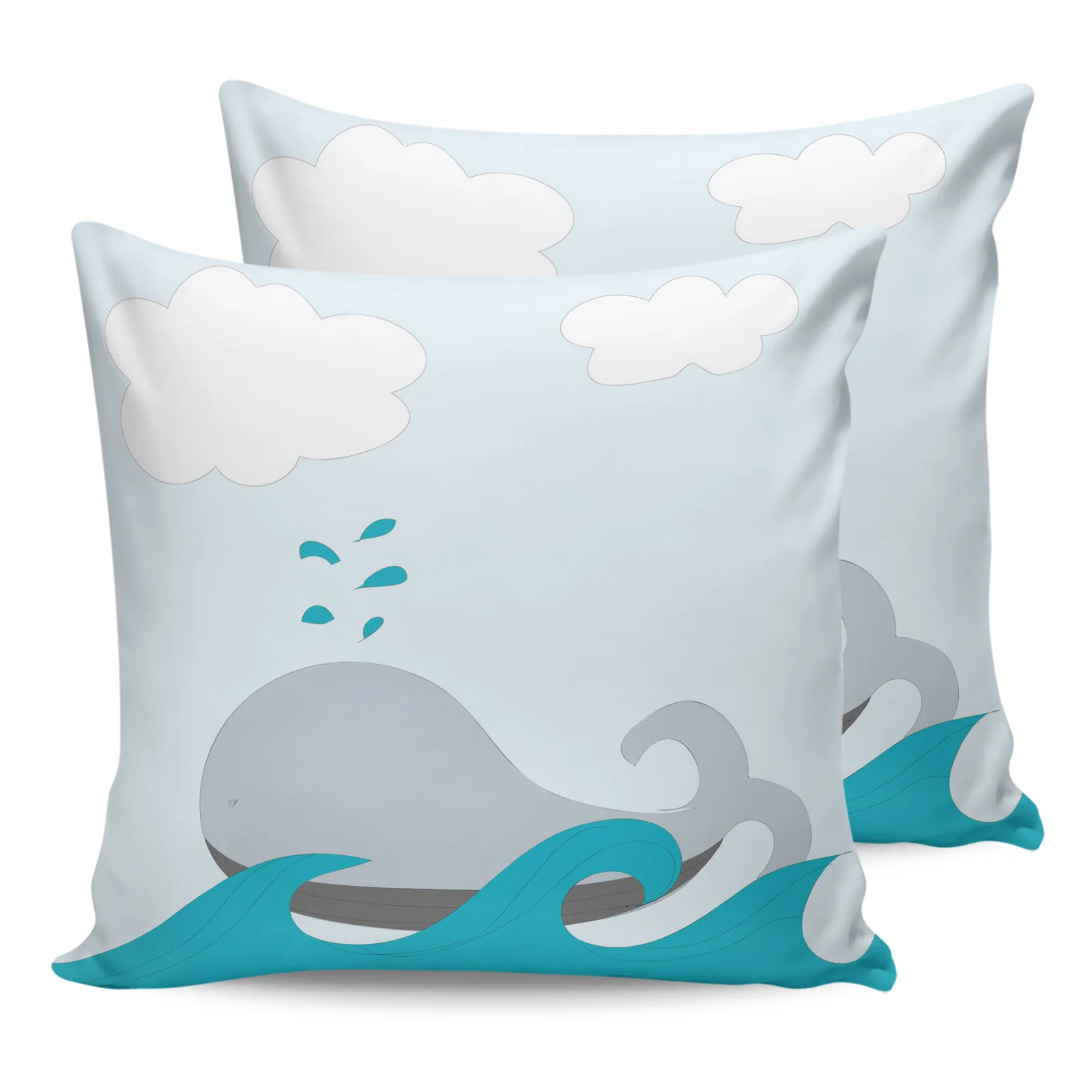 

Чехол для подушки с рисунком Кита, морских животных, домашний декор, наволочки для гостиной, дивана, декоративный чехол для подушки с принто...