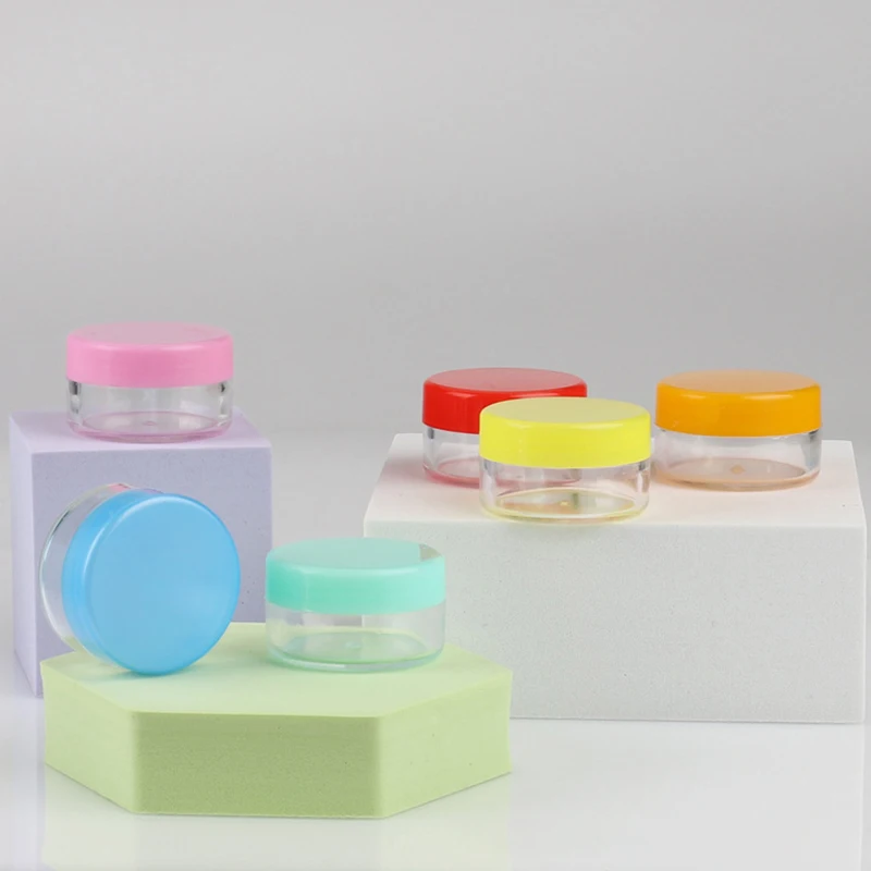 

10g/5g Plastic Clear Jars For Cosmetic Sample Makeup Travel Cosmetic Face Cream Jars Mini Sample Bottle Containers