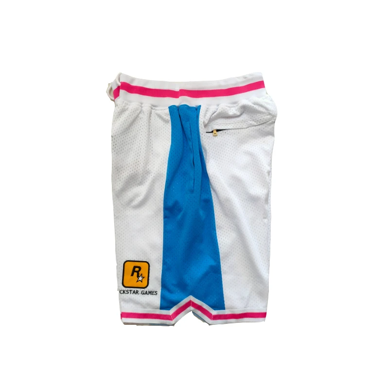BG Basketball Shorts GTA VICE CITY Sewing Embroidery Outdoor Sport Shorts High-Quality Beach Pants Mesh Ventilation 2023 Black