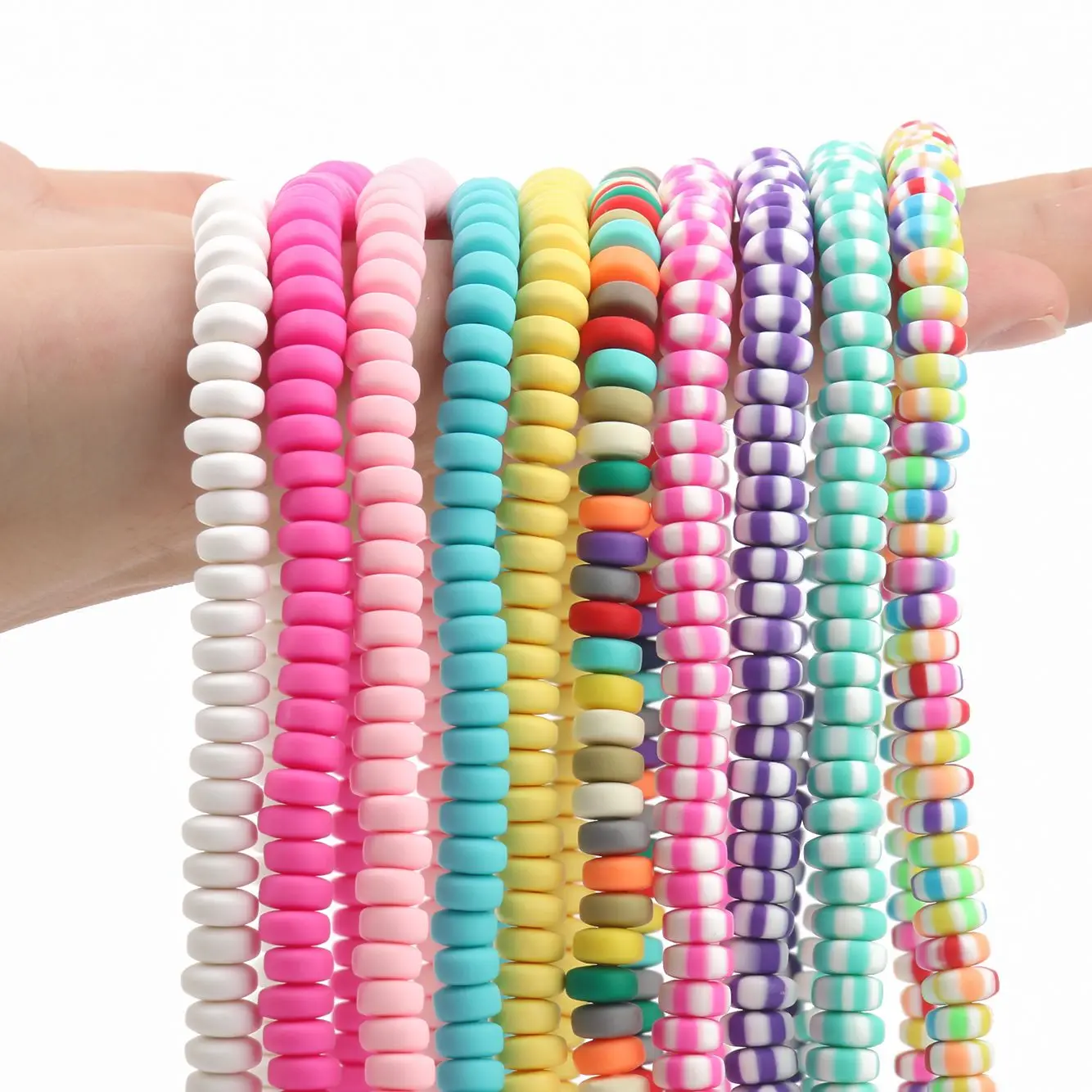 

7x3mm 110pcs Abacus Clay Beads for Jewelry Making Macaron Color Round Polymer clay Bead DIY Handmade Bracelets Necklace Earrings