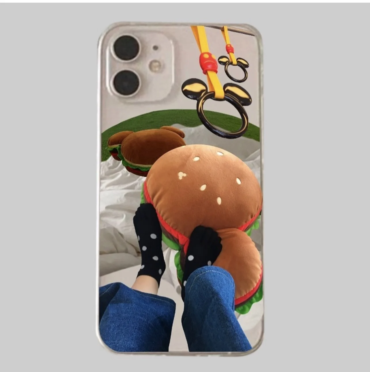 

Korean Ins Special-Interest Design Fun Hamburger Iphone13pro/12Promax Apple 11/XR Phone Case