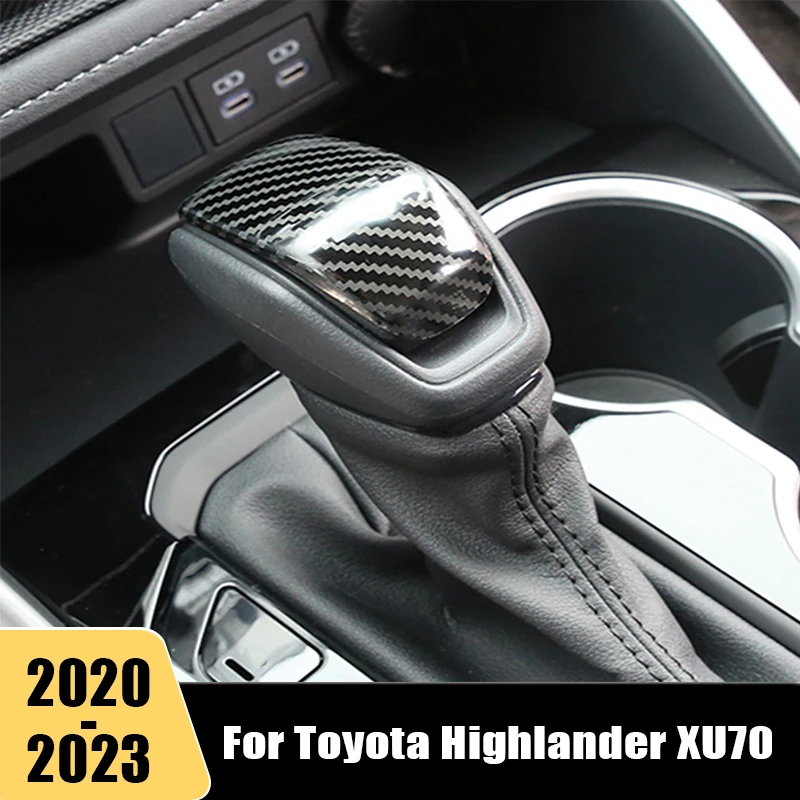 

Stainless steel Car Gear Head Shift Knob Handle Cover Trim Stickers For Toyota Highlander Kluger XU70 2020 2021 2022 Accessories