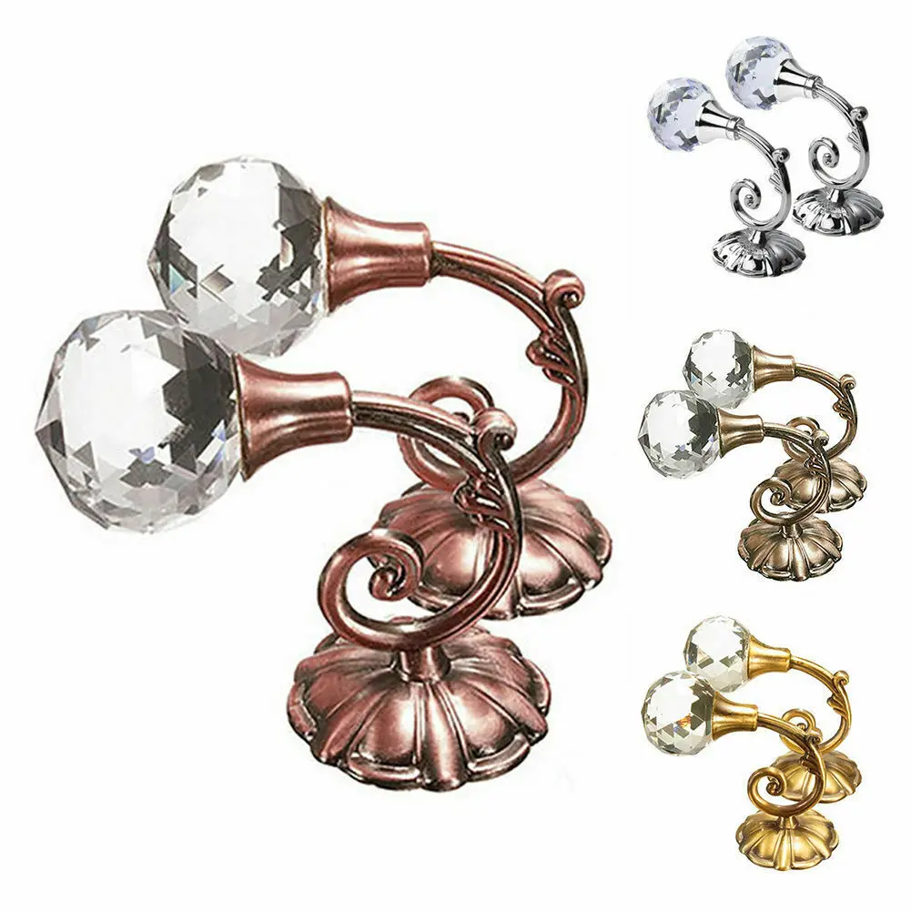 

2 Large Curtain Hook Cage Wall Tie Back Metal Crystal Glass Curtains Keep Fixed Frame Useful Wall Tie Back Hanger Living Room