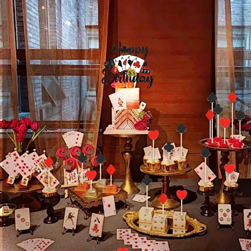 Декор для торта Черный казино Красная зубочистка Палочка Мужчины