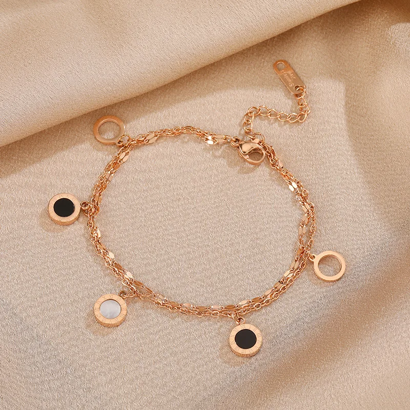 

Браслет женский с римскими цифрами, Круглый двухслойный нишевой дизайн в стиле хип-хоп, холодный стиль, индивидуальный