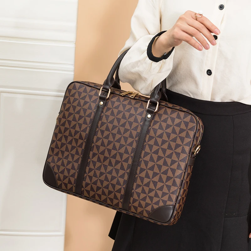 New Men's Handbag Business Men's Real-Leather Bag Men's Single-Shoulder Bag Briefcase Computer Bag Luxury Designer Bag