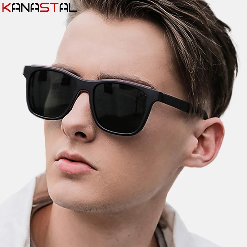 

Men Retro Polarized Sunglasses Sunscreen Sun Glasses UV400 Square Eyeglasses Frame Outdoor Traveling Camping Anti Glare Eyewear