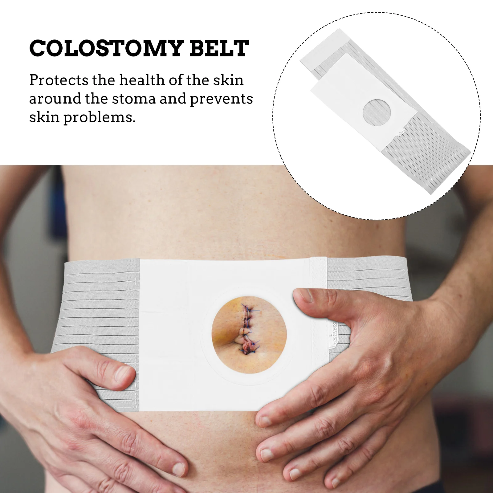 

Belt Stoma Ostomy Colostomy Hernia Abdominal Binder 8Cm Supportband Girdle Tube Parastomal Holder Patients G Fixing Hole