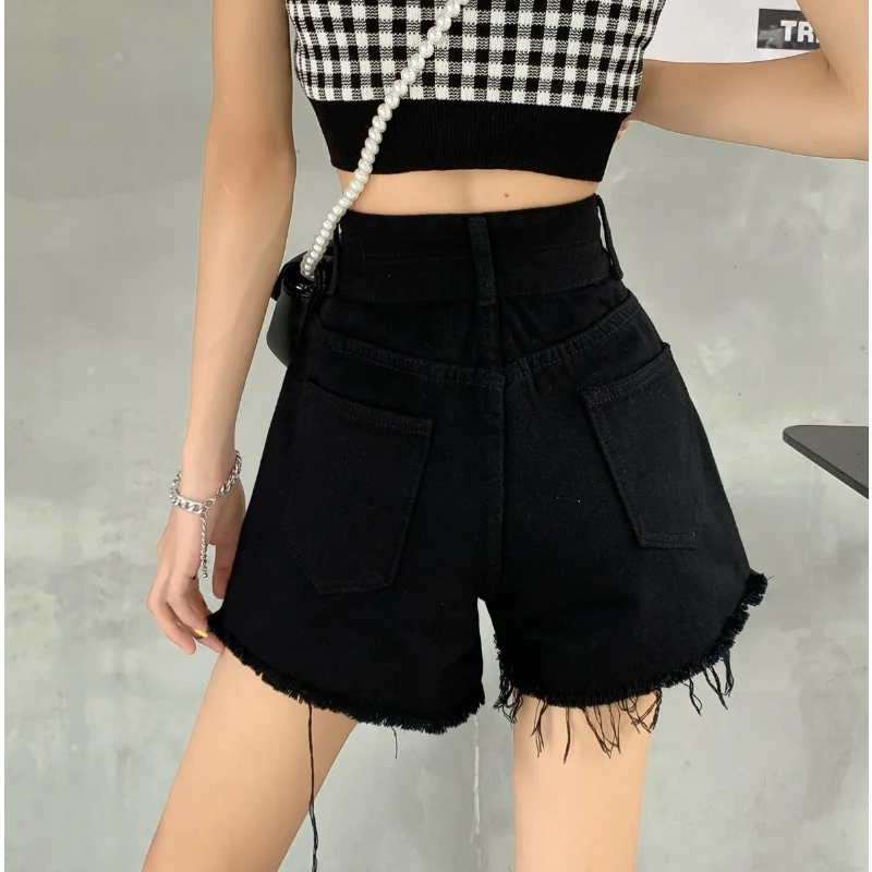 WTEMPO High Waist Denim Shorts Women Summer Loose Sexy Y2K Women Shorts Fashion StreetWear Casual Shorts Jean Shorts
