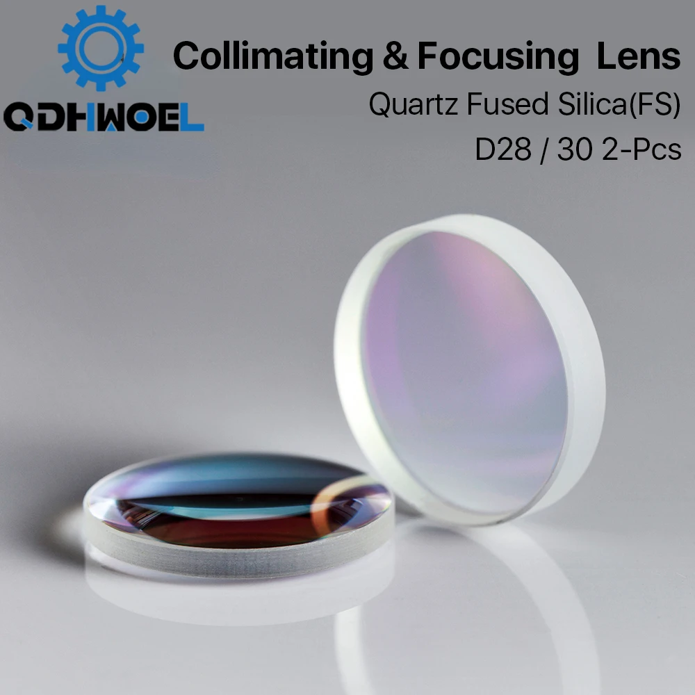 

Spherical Focusing Lens D28 D30 F75/100/125/150/155/200mm 2Pcs Quartz Fused Silica for High Energy Fiber Laser 1064nm