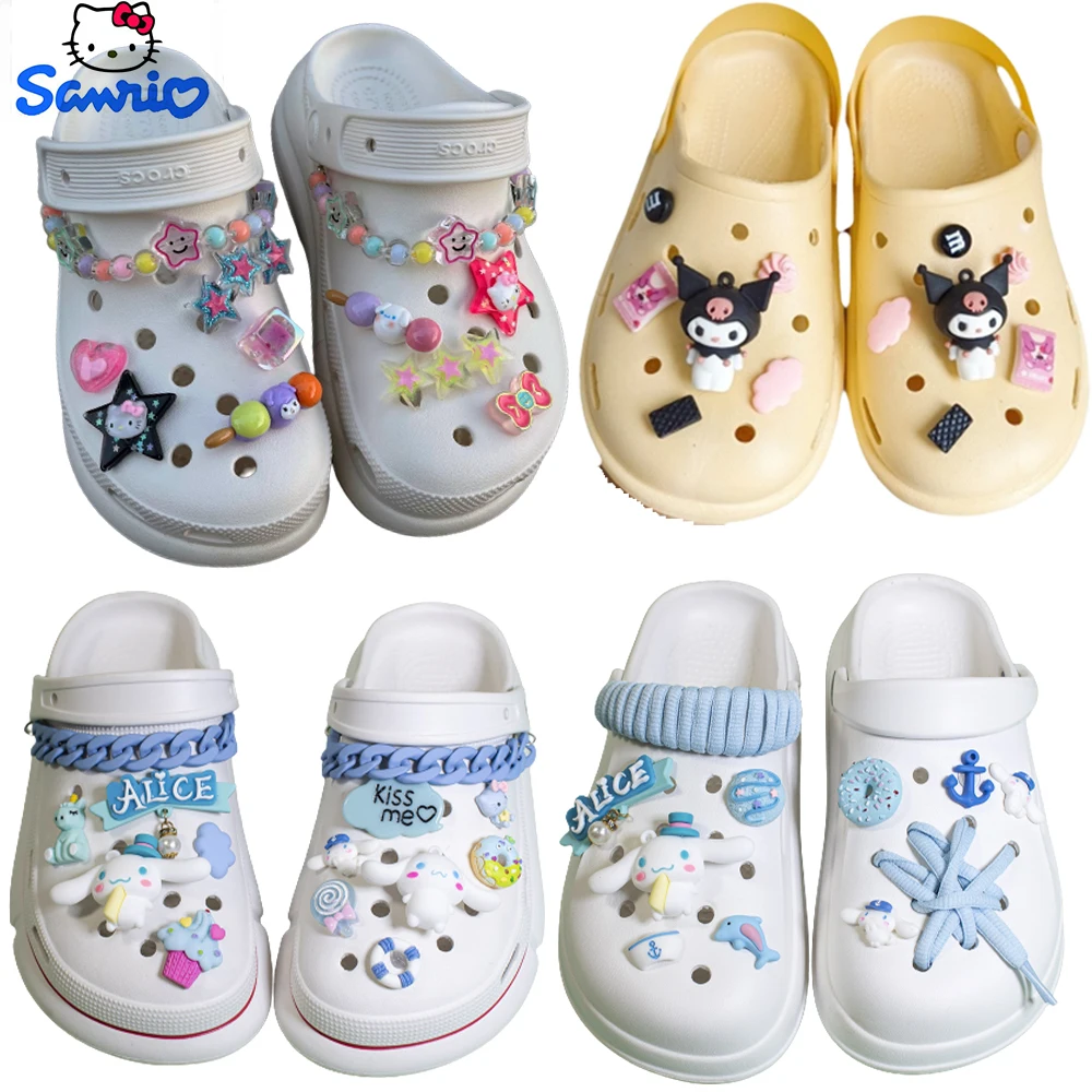 

Buckles for Shoes Sanrio Hello Kitty Y2K Pvc Model Cute Women's Style Slippers Versatile Shoe Lace Buckle Girl Decoration Gifts