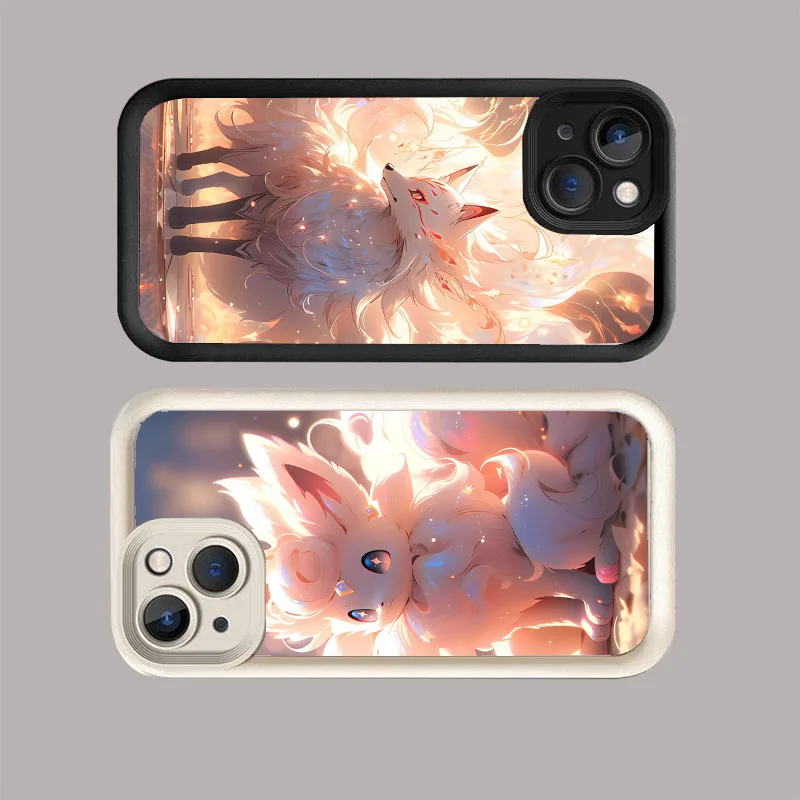 WR-52 Белый ступенчатый чехол из ТПУ Pokemon-Vulpix для OPPO A17 58 60 73 76 77 94 98 Reno8 10 11 Find X3 Pro Plus