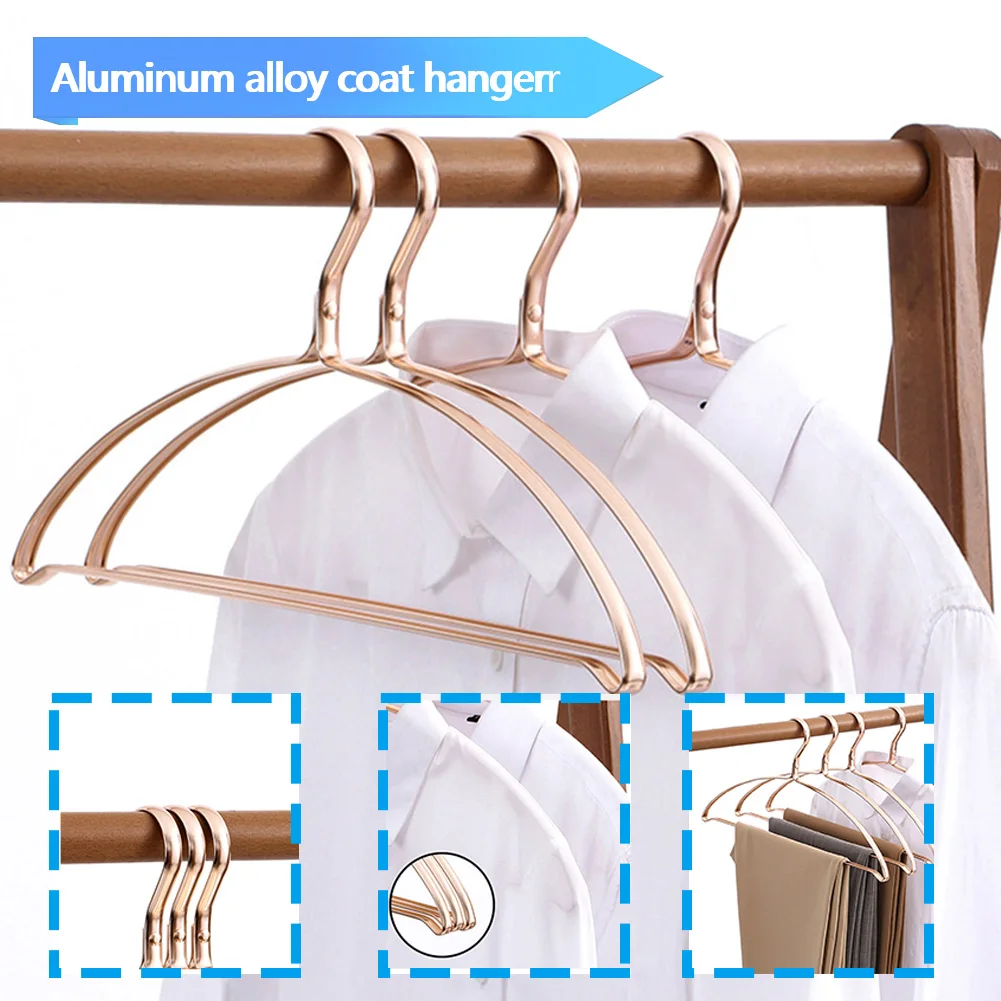 

5 шт. вешалки для одежды, алюминиевая вешалка для пальто, пальто, юбки, Нескользящие высококачественные Прочные подшипники, органайзер для с...