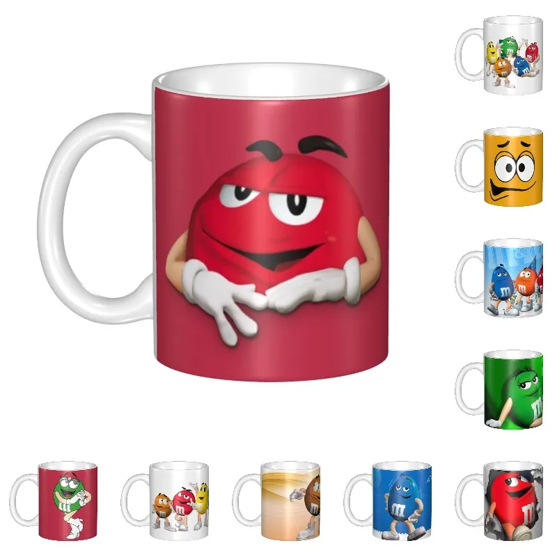

Nordic Style Custom Candy Chocolate Coffee Mug DIY M & M's Emoticons Ceramic Milk Tea Cups Men Women Tea Mug