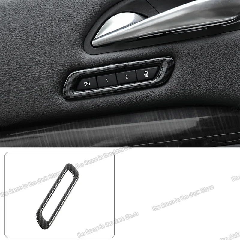 

Карбоновая накладка на автомобильное сиденье с кнопкой памяти и рамкой для Cadillac Xt4 2018 2019 2020 2021, аксессуары для интерьера, хромированный Стай...