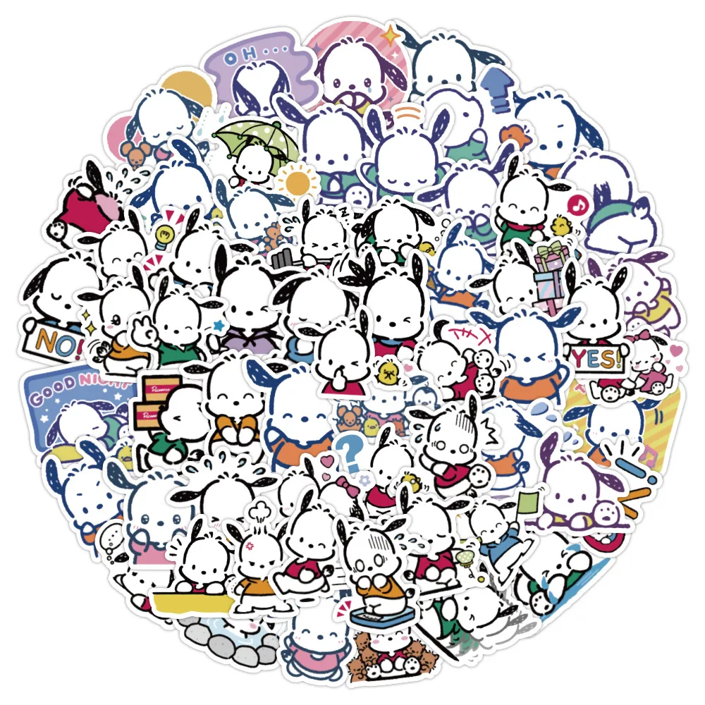 

60pcs No Repeat Cartoon Anime Cute Pochacco Kids Stickers