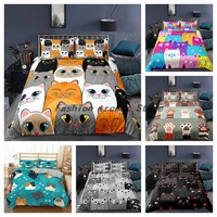 cartoon cat duvet cover for bedroom soft bedspread home dector bedding set quality comforter cover zipper design with pillowcase
